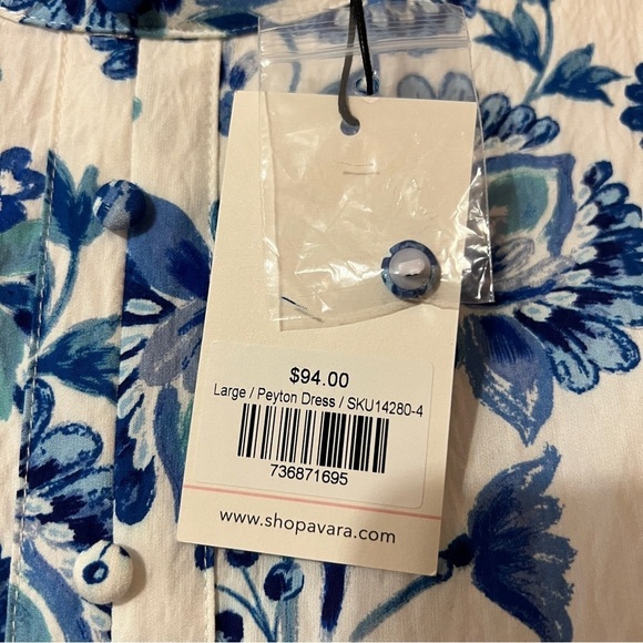 Avara | NWT Peyton Dress Balloon Sleeve High Neck Chinoiserie Floral Size L - Picture 5 of 15